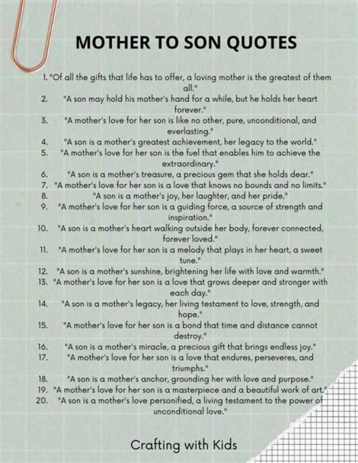 Heartfelt Expressions: Mom Love Son Quotes